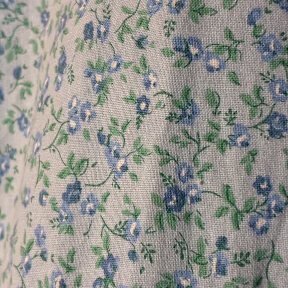 Blue Floral Dress Microprint Maxi Cotton Vintage Handmade Cottagecore Western M - Picture 9 of 13
